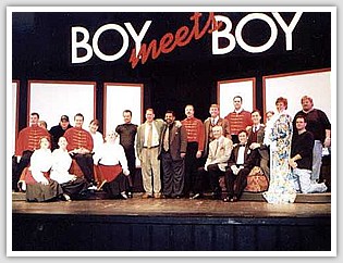 entire cast of boy meets boy on stage
