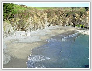 a cove near cliffs