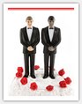 two grooms on a wedding cake