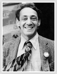 Harvey Milk in black and white