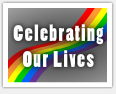 celebrating our lives with rainbow background